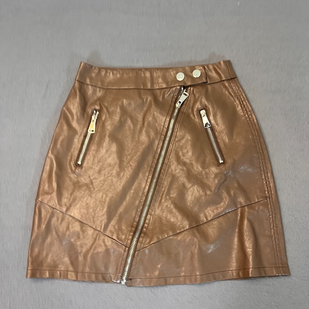 Kendall & Kylie Faux Brown Mini Skirt